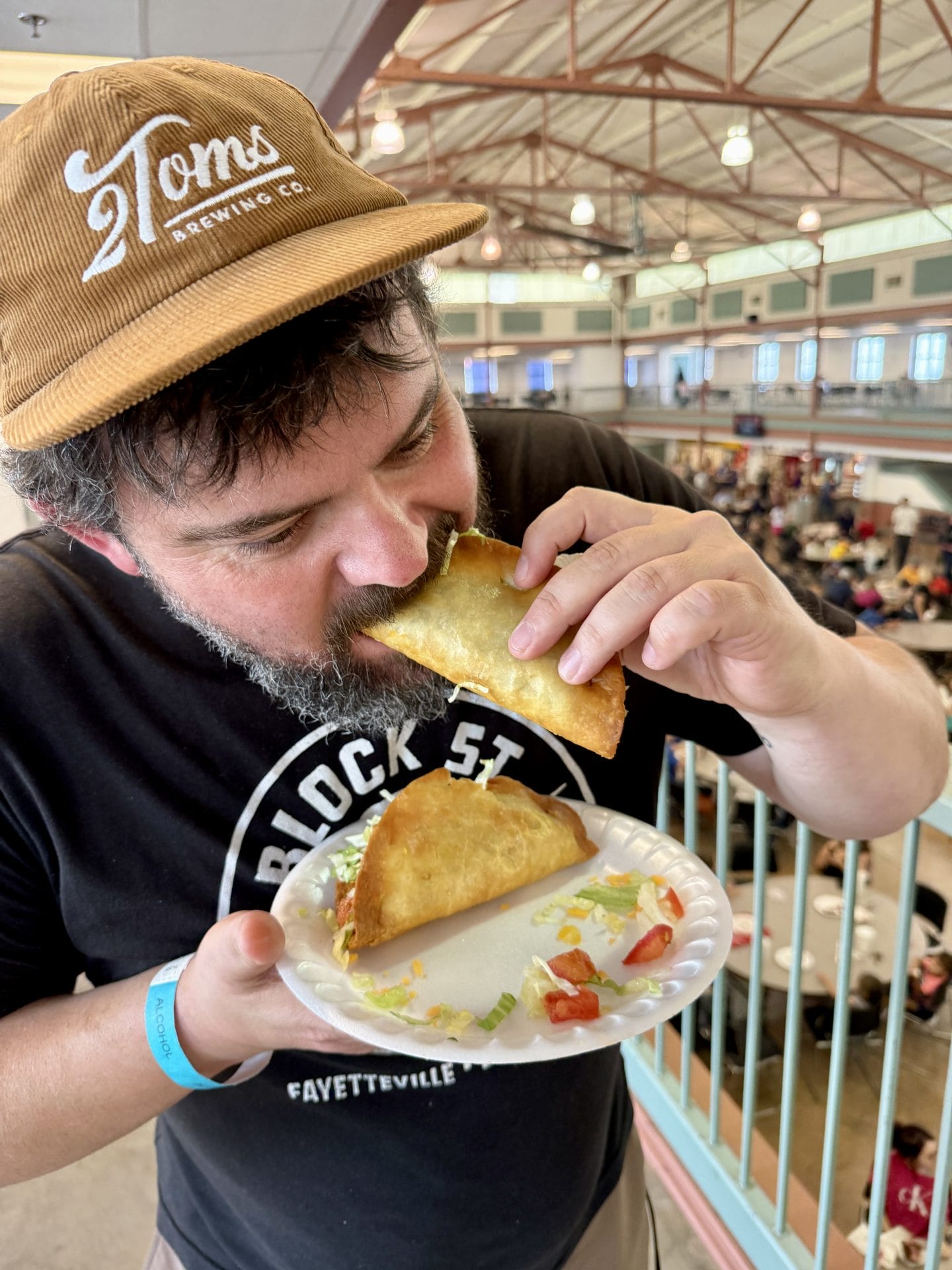 Steven Kimmi eating Tacos at the Kansas State Fair